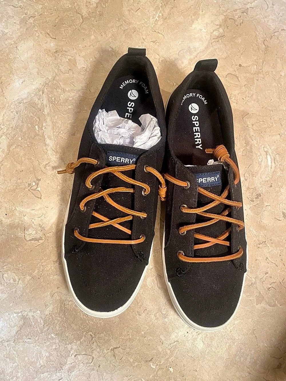Sperry Crest Vibe Canvas Sneaker Black & Brown US 8